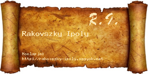 Rakovszky Ipoly névjegykártya